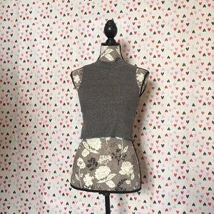 Grey mock neck crop top